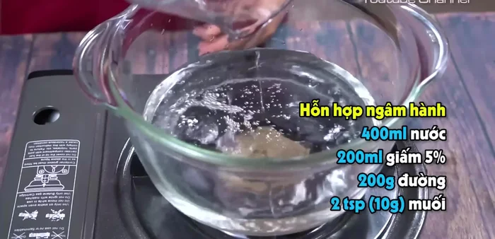 Prepare the pickling mixture: Combine water, vinegar, sugar, and salt. Bring to a boil, then cool completely.