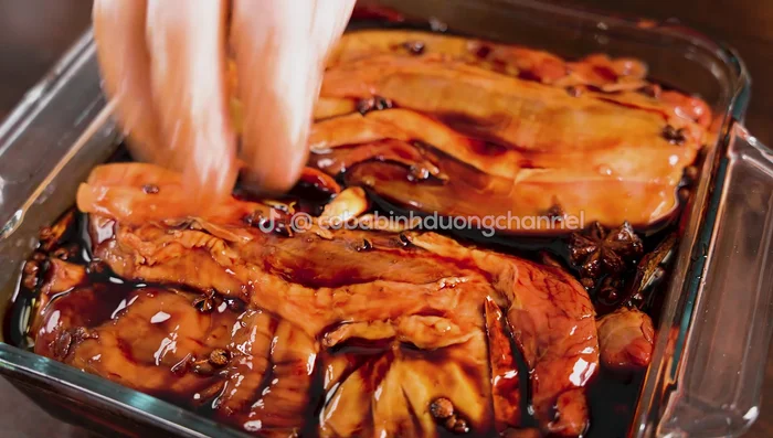 Marinate in the refrigerator for 6-8 hours or overnight, turning the meat occasionally. (196.239)
