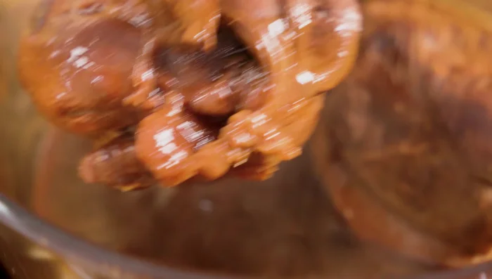 Test for tenderness with chopsticks. Once tender, let cool slightly, then slice. (292.44)