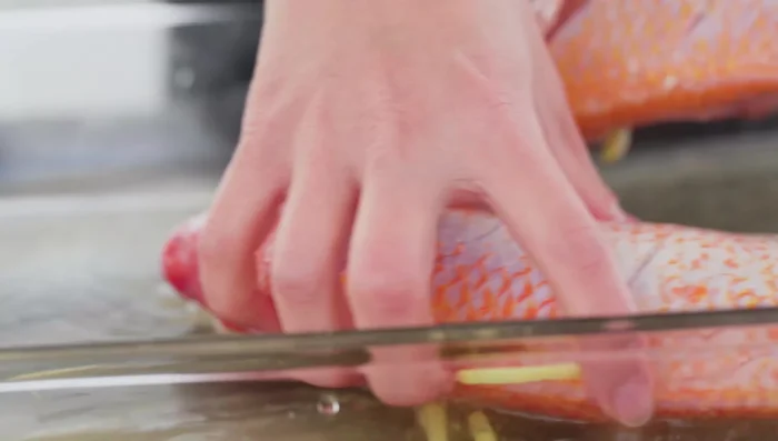 Put the fish in a basket to drain; do not rinse.