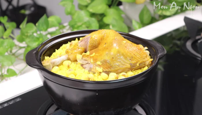 Cook for about 15 minutes, until the rice is cooked and the chicken is tender.