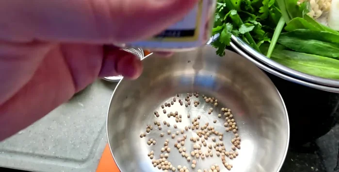 Add green pepper, black pepper, and any other aromatics desired.