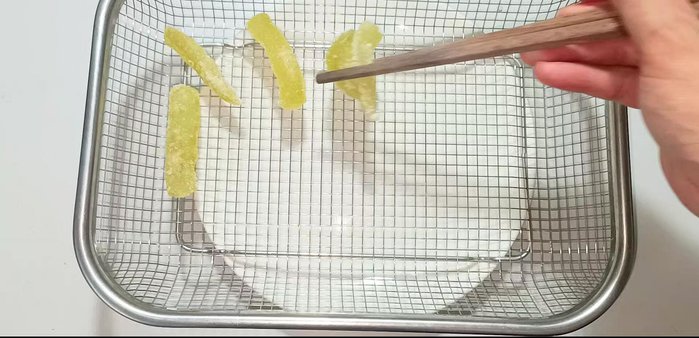 Once the jam is dry, transfer it to a tray and let it dry in the sun for about 2 hours, or until hardened.