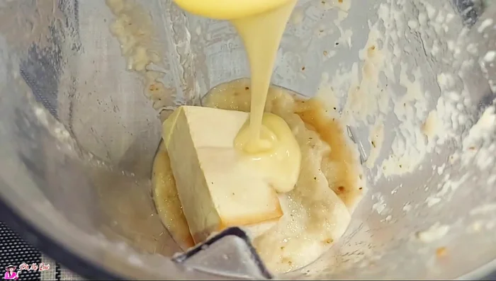 Add tofu, condensed milk (or substitute), roasted peanuts, and vegetarian fish sauce to the blender. Blend until well combined.