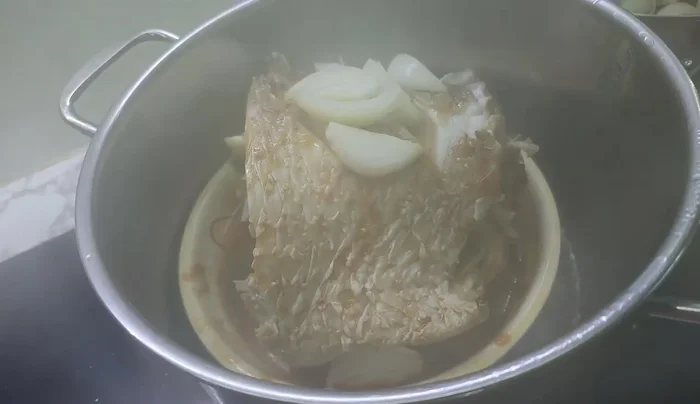 Prepare onions and mushrooms.