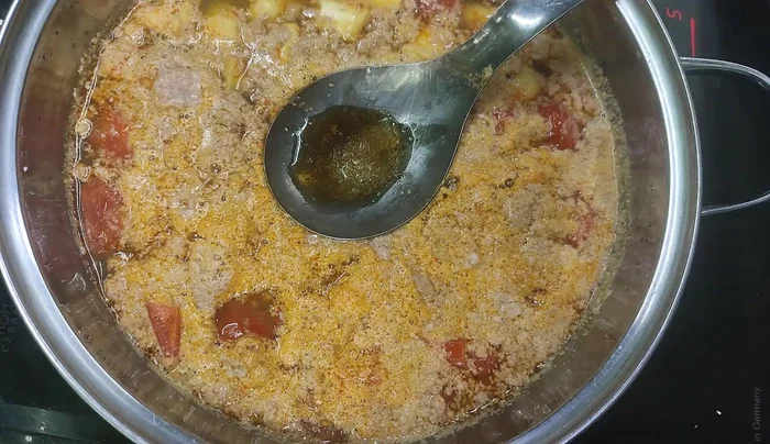 Add spices before turning off the stove.