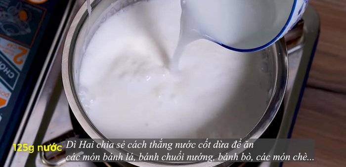 Cook the mixture over low heat, stirring continuously.