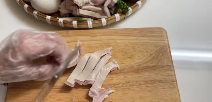 Prepare the chicken bone broth. It can be made ahead of time and reheated.