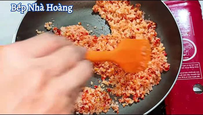 Roast the mixture, stirring frequently, until the salt is dry and slightly crystallized (about a few minutes). Be careful not to burn it. The salt will feel slightly heavier when it's done.