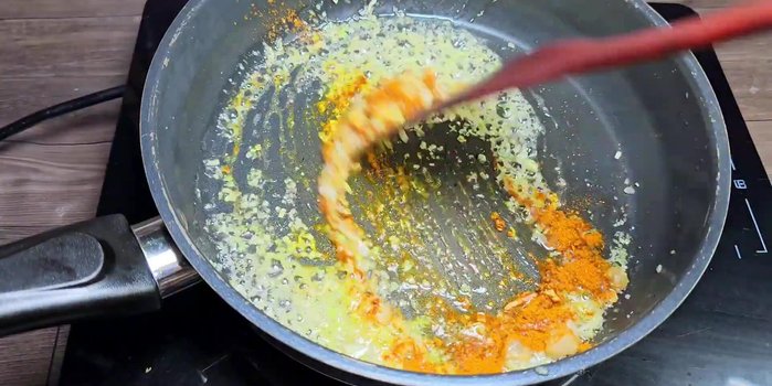 Add spices, curry powder, and stir well.