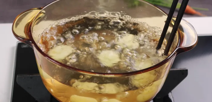 Boil the potato balls for about 2 minutes, until they float to the surface.