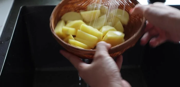 Boil the potatoes for about 5 minutes until cooked.