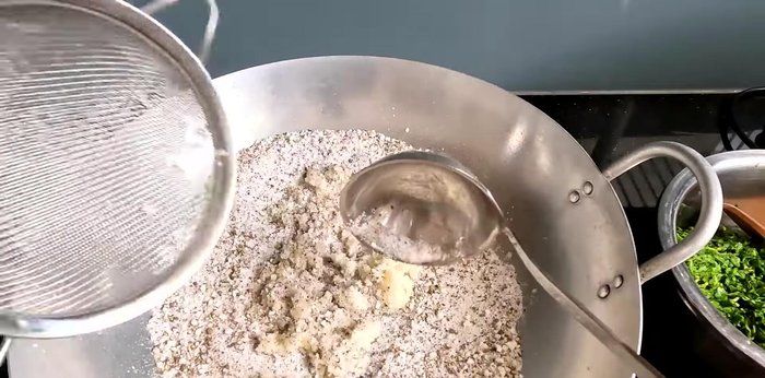 Add the washed garlic and roast until dry (about 5-10 minutes).