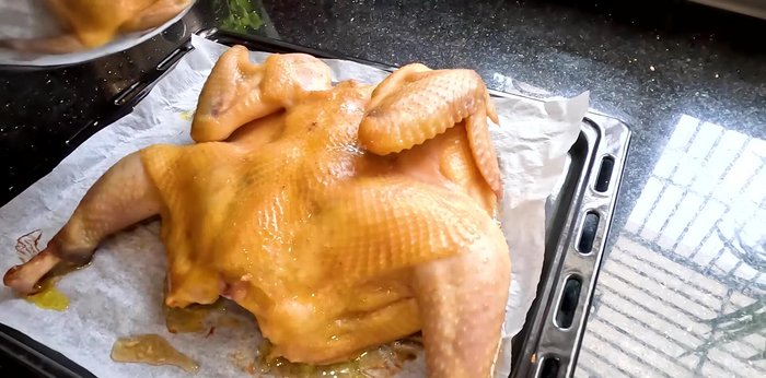 Brush the chicken with the marinade. Bake for another 15 minutes.