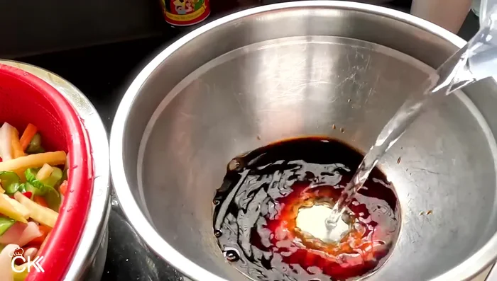Prepare the brine: In a pot, combine soy sauce, fish sauce, water, and the sugar water from the soaked vegetables. Add optional vinegar.