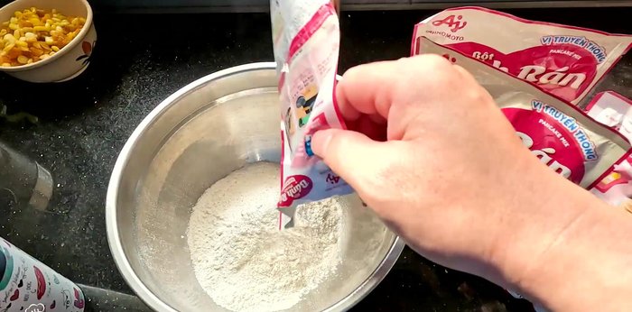 Mix the fish cake batter: Combine the rice cake flour and water (245.72). Stir until well combined. No need to let it rest.