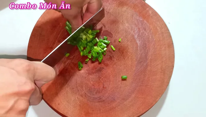 Finely chop the green onions and shallots.