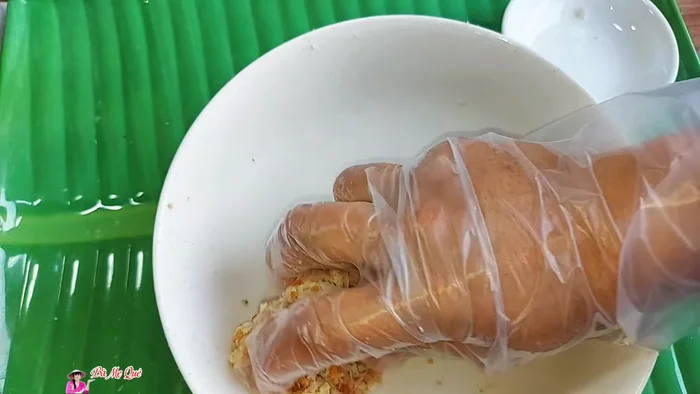 Add the dried mushrooms to the bread mixture and knead until soft.