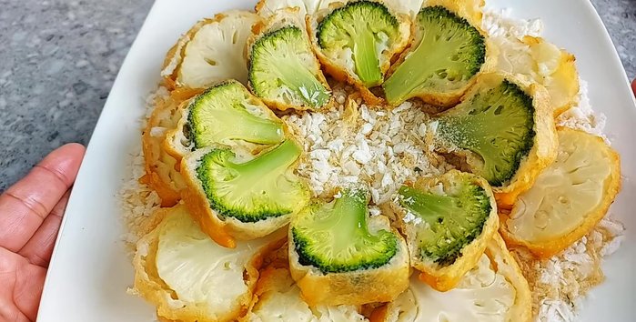 Toss the cauliflower with the salted snow.