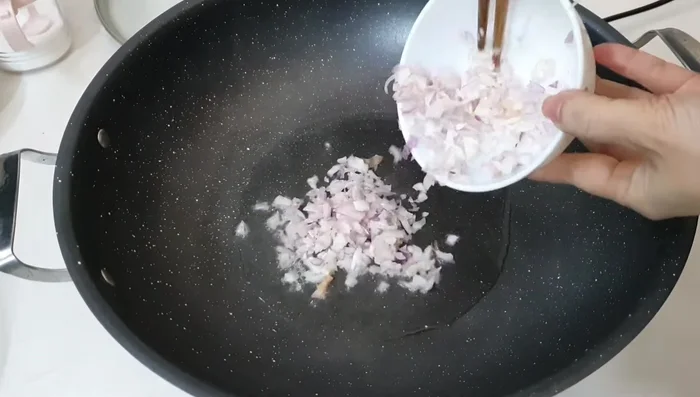 Sauté dried onion until golden brown.
