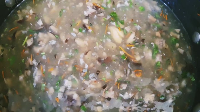 Prepare the abalone. (This step is implied, details are missing from the transcript)