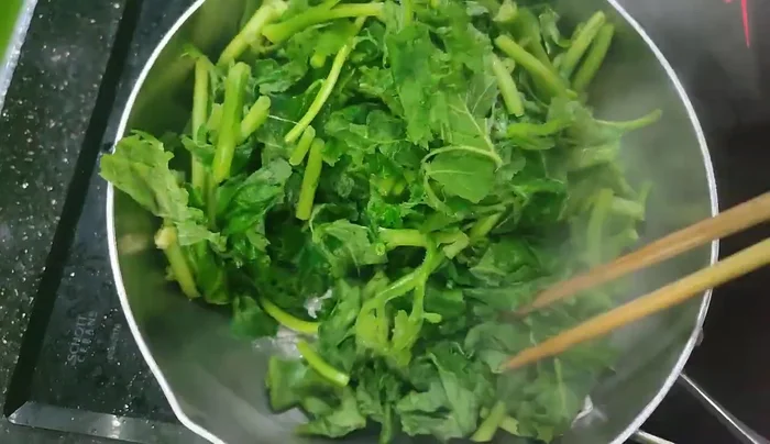 Stir-fry the pumpkin until it's soft and sweet. Add more fat (lard) for better flavor and texture.