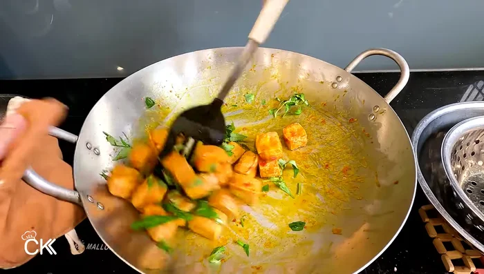 Garnish with Vietnamese coriander.