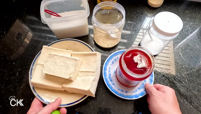 Wash the tofu thoroughly.