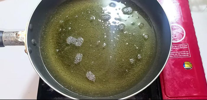 Fry the shrimp crackers: Fry in hot oil until golden and crispy.