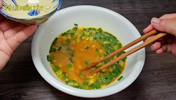 Add 4 tablespoons of water to the egg mixture to prevent dryness.