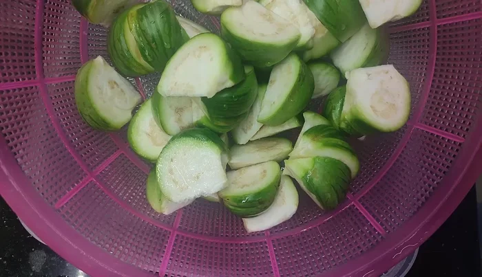 Place the drained eggplant in a clean, non-metal bowl (plastic, glass, or ceramic).