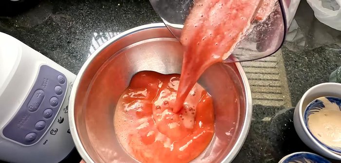 Pour the mixture into a container.