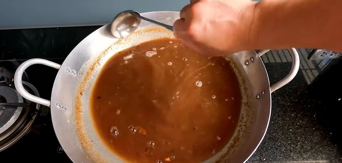 Simmer the mixture for 30-40 minutes, or until the base is reduced to about 1/3 of its original volume.