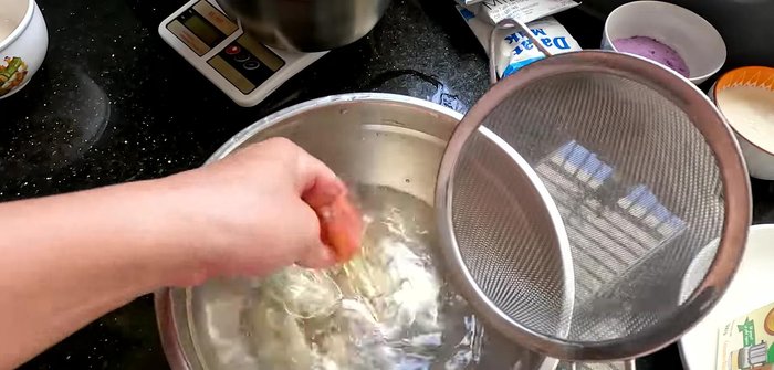 Soak gelatin leaves in water for 1-2 minutes to soften, then drain.