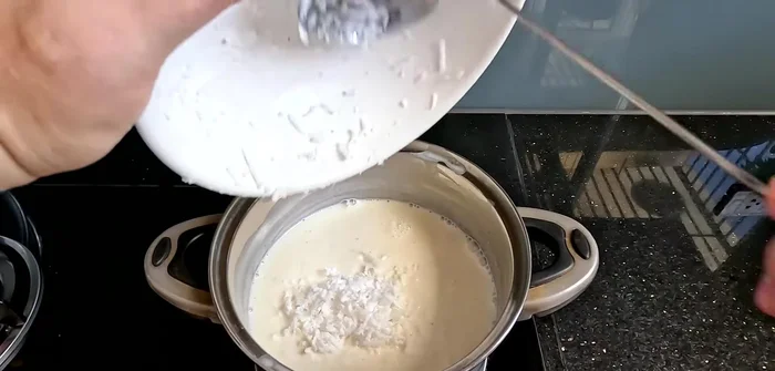 Let the coconut cream sauce cool completely.