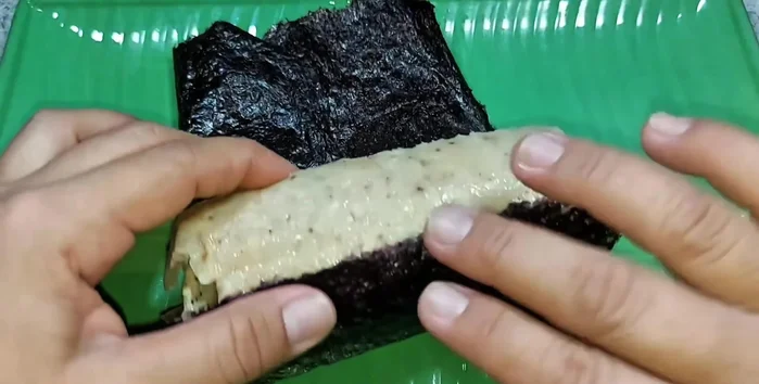 Unwrap, cut into slices, and optionally wrap in seaweed.
