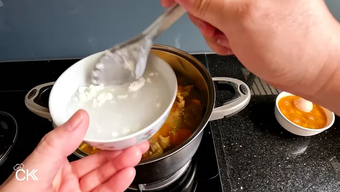 Optional: Mix cornstarch with water to thicken the sauce. Add to the pot and stir until thickened. (271.479)