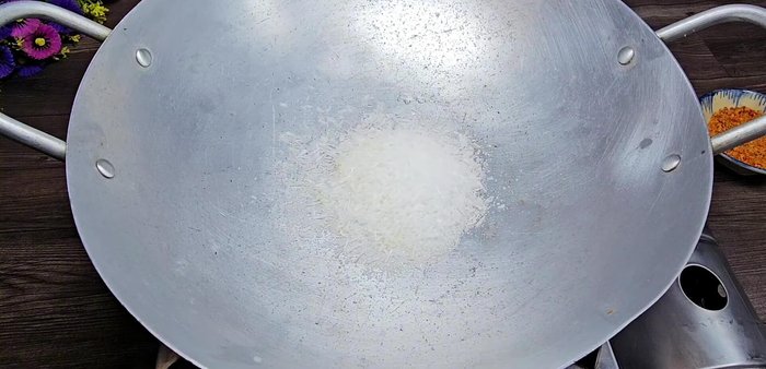 Combine sugar, salt, MSG, seasoning powder, and chili powder (if using) in a dry pan.