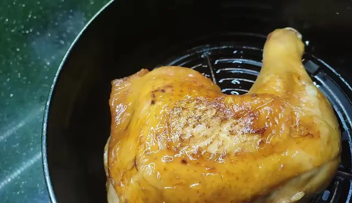 Every 5-10 minutes, lift the chicken to check the cooking process.
