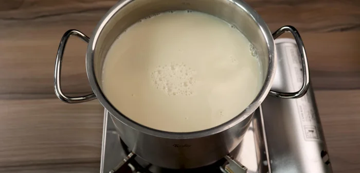 Remove from heat and let it cool slightly.