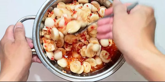 Optionally, let the mixture sit for about an hour to allow the eggplant to absorb flavors.